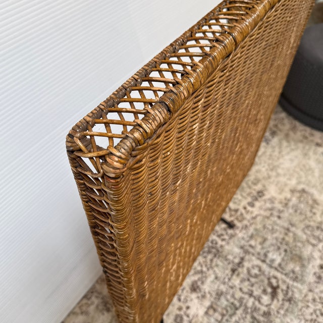 Danny Ho Fong Folding Wicker Card Table, Outdoor For Sale - Image 10 of 12