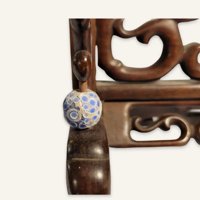 19th Century Chinese Wood Screen With Applied Decoration For Sale - Image 4 of 9