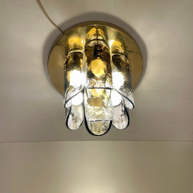 Metal Murano and Brass Ceiling Lamp by J.T. Kalmar, Austria, 1960s For Sale - Image 7 of 18