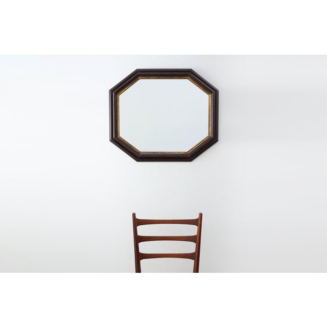 Octagonal Bronze‑Toned Wall Mirror from Deknudt, Belgium, 1970s For Sale - Image 6 of 12