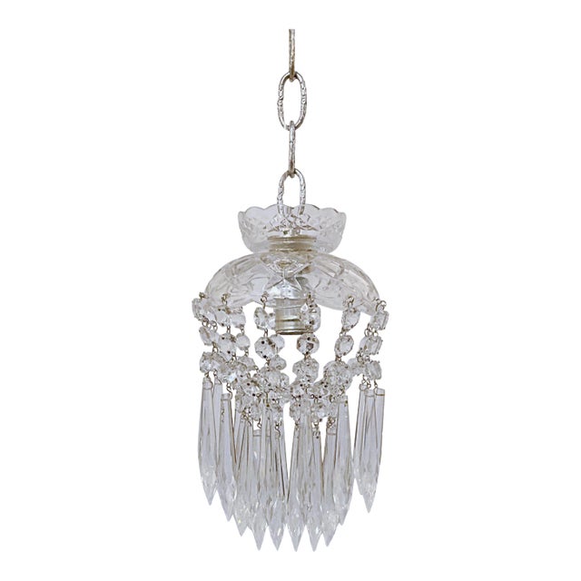 Vintage 1950s Layered Chandelier With Cut Glass Dish For Sale