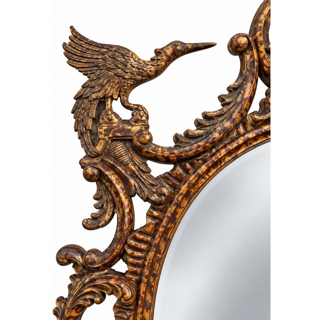 LaBarge Chinese Chippendale Style Gilded Faux Tortoise Mirror - 74 Inches For Sale In Atlanta - Image 6 of 10