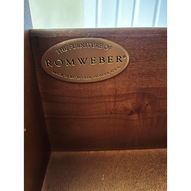 2000 - 2009 Romweber Arts & Crafts Solid Cherry Armoire With Leaded Glass For Sale - Image 5 of 5