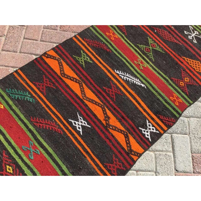 Vintage Turkish Kilim Runner - 31.5" X 112" For Sale In Raleigh - Image 6 of 10