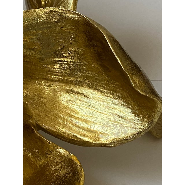 Decorative Gold Tone Magnolia Flower For Sale In Baltimore - Image 6 of 10