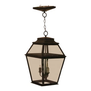 Restoration Hardware Cambridge Weathered Zinc Pendant Lantern For Sale