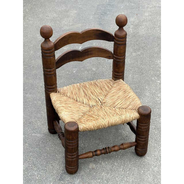 Vintage Oak and Straw Coffee Chair, 1960s For Sale - Image 4 of 18
