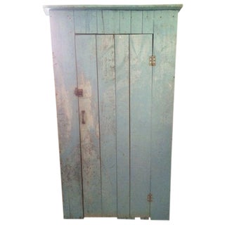 Vintage Blue Rustic Armoire For Sale