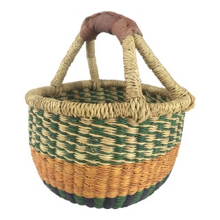 Small Handmade Bolga Basket For Sale