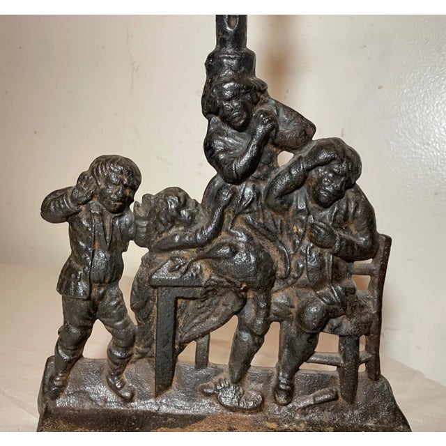 Industrial Large Rare Antique Dagreen 19th Century Cast Iron Goose Is Dead Figural Doorstop For Sale - Image 3 of 12