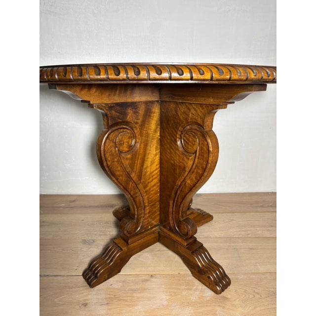 Neoclassical Neoclassical Revival Round Walnut Side Table, 1920s For Sale - Image 3 of 11