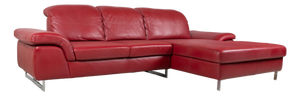 Red Leather Corner Sofa from Willi Schillig