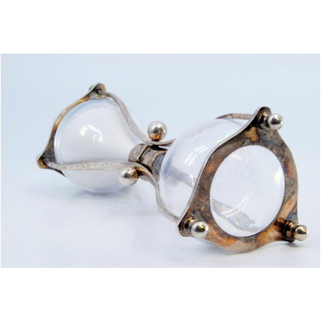 Metal Glass Hourglass with Silver Structure For Sale - Image 7 of 8