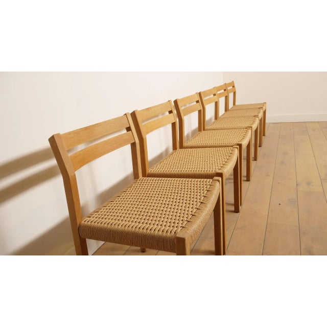 Vintage Model 401 Dining Chairs from J.L. Møllers, 1970s, Set of 6 For Sale - Image 10 of 16
