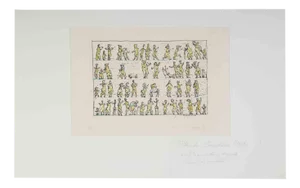Placido Scandurra, The People March, Etching, 1979
