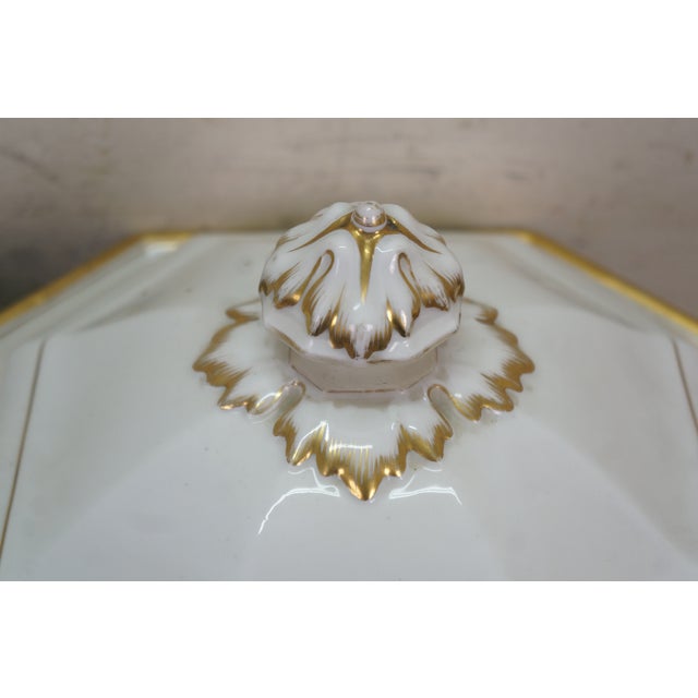 Ceramic Antique Haviland Limoges Porcelain White & Gold Casserole Serving Tureens 15" - 9 pcs For Sale - Image 7 of 18