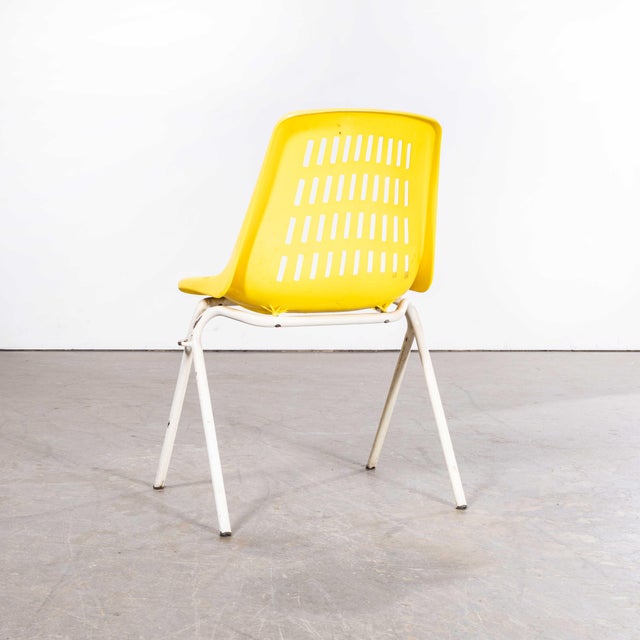 Italian Yellow Stacking Chairs, 1970s, Set of 4 For Sale - Image 9 of 18