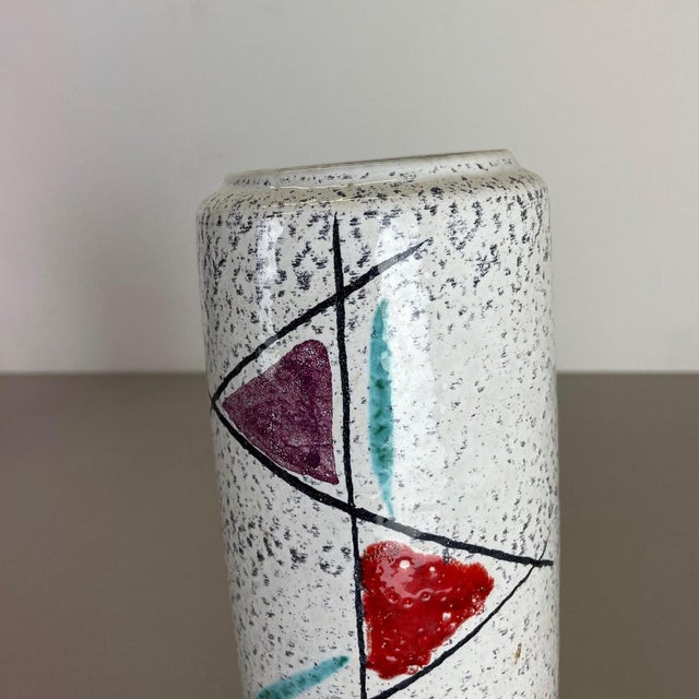 Graphic Fat Lava Multi-Color Vase from Scheurich, Germany Wgp, 1970s For Sale - Image 10 of 18