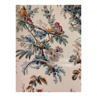 Schumacher Plaisirs De La Chine Document Linen Fabric 172850 Schumacher Classics Collection 8 Yards For Sale