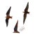 Vintage Artesian Made Brutalist Copper Birds in Flight Wall Hangings S/3 For Sale