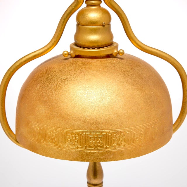 Tiffany Studios Desk Lamp , Gilt Brass Bell-Shaped Shade, Model 424, Circa 1910 For Sale - Image 12 of 13