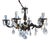 Vintage Six-Armed Chandelier with Glass Drops For Sale