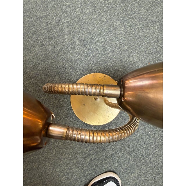 Brass Gooseneck Table Lamp, Mid Century Modern For Sale In San Francisco - Image 6 of 12