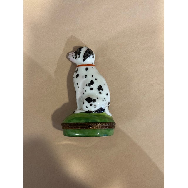 19th Century Antique Porcelain Dog Limoges Box For Sale - Image 5 of 5