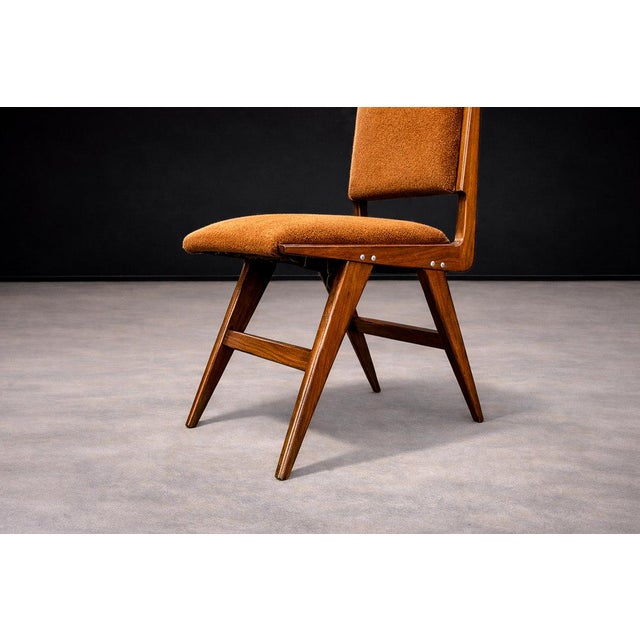 Set of 6 Chairs in Saddle Mohair and Rosewood, Attributed to Forma, 1950s For Sale - Image 12 of 17