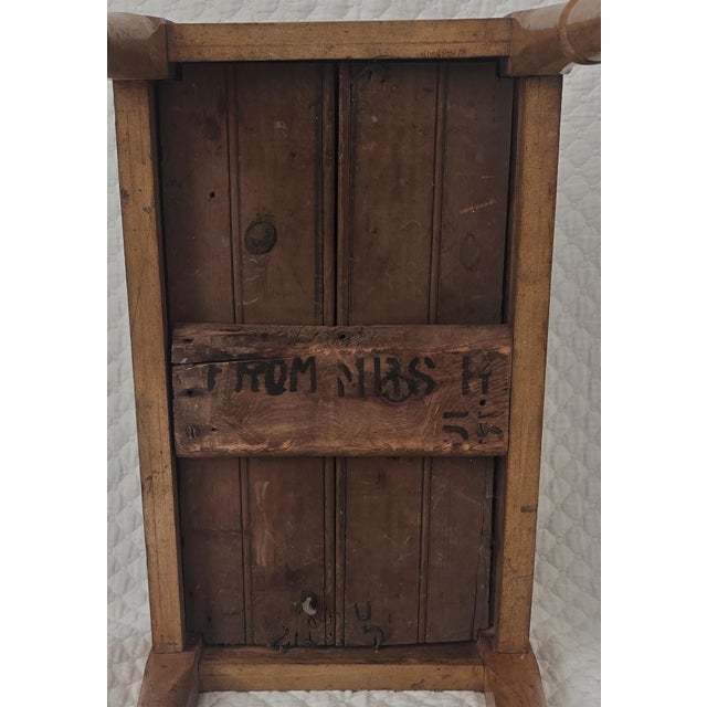 Early 19th Century Upholstered Wooden Footstool With Turned Legs For Sale In San Francisco - Image 6 of 6