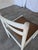 Vintage Dining Chair in White Beech Wood and Brown Leather Look Seat, 1970s For Sale - Image 6 of 18