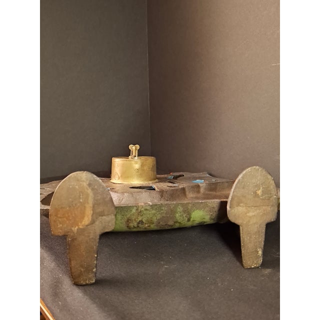Antique Cast Iron Ship Mantel Clock Connecticut Foundry Waterbury Movement 1920s For Sale - Image 9 of 18