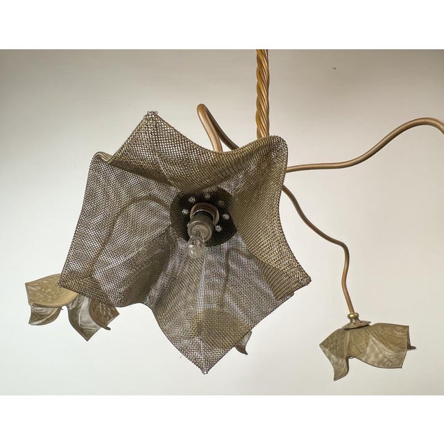 Metal Breeze Pendant Chandelier, 1970s For Sale - Image 7 of 11