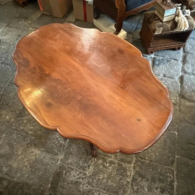 1880s Louis Philippe Mahogany Feather Turtle Shell Shaped Sicilian Side Table For Sale - Image 4 of 11