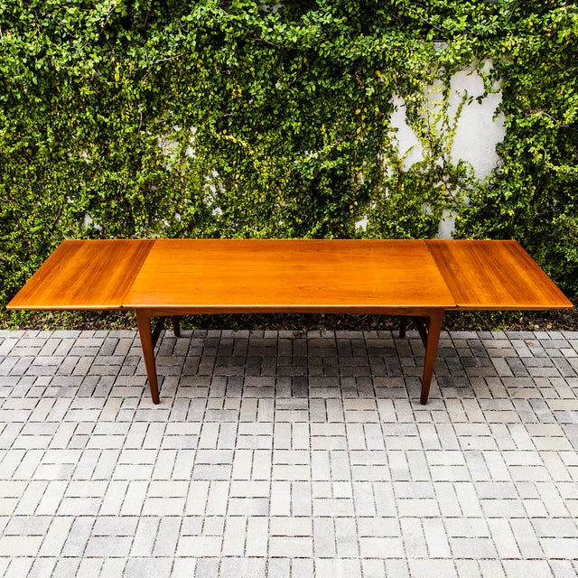 1960s Danish Mid Century Modern Teak Dining Table by Knud