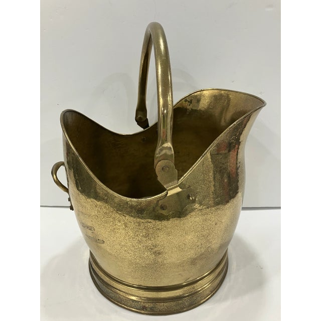 1990s English Solid Brass Wood Bucket For Sale - Image 4 of 6