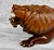 Brown Vintage 15" Traditional Mahogany Lion Carved Sculpture For Sale - Image 8 of 11