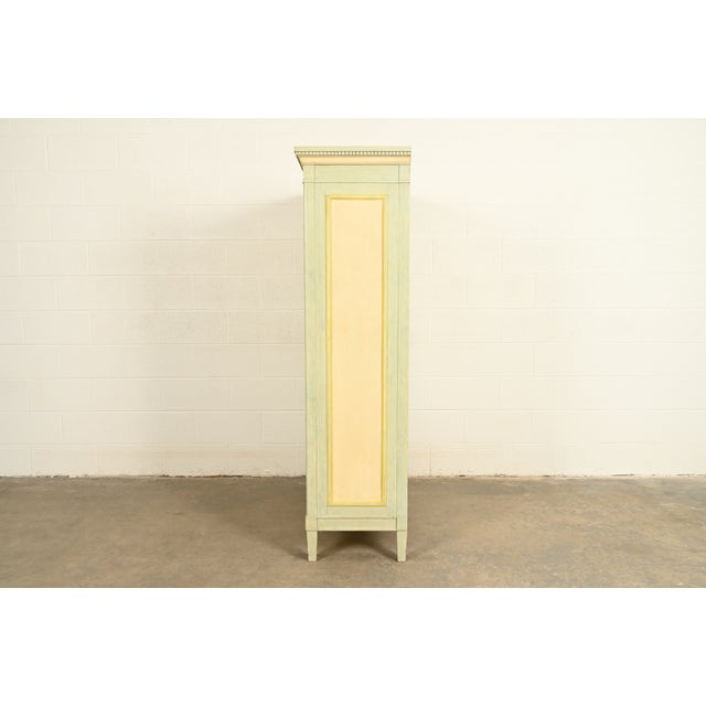 Baker Furniture French Regency Louis XVI Cream Lacquered Armoire Dresser or Linen Press, Circa 1960s For Sale - Image 13 of 16