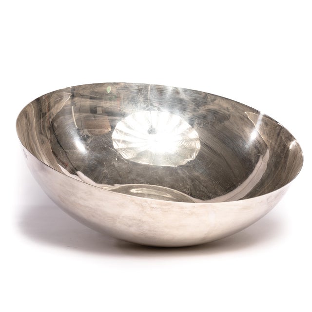 Large Modern Silver Bowl Chairish