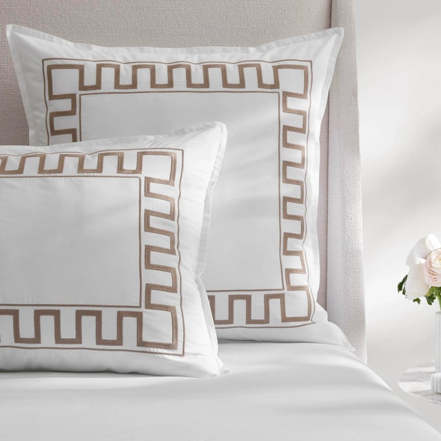 Erin Gates x Kassatex Greek Key King Pillowcase, Set of 2 in White For Sale In Miami - Image 6 of 6