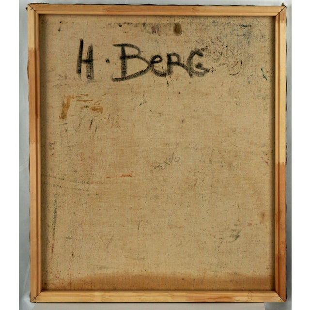 1960s Expressionist Figurative Nude Woman with Red Chair Oil Painting by Honora Berg For Sale - Image 12 of 12