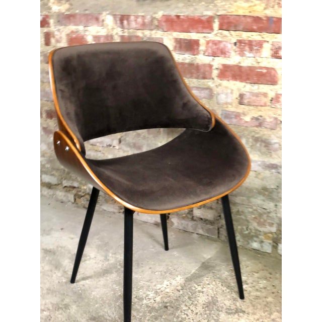 Scandinavian Chairs in Wood and Velvet, 2000s, Set of 6 For Sale - Image 9 of 12