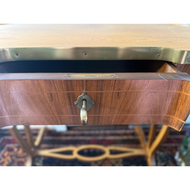 Sienna Vintage Baker Furniture English Regency Style Rosewood Accent Table/Petite Writing Desk For Sale - Image 8 of 15