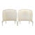 Pair of Antique French Curved Twin Headboards With Ivory Sateen Upholstery For Sale