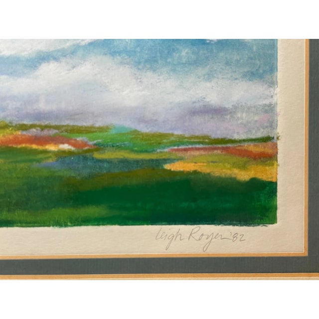 Abstract Expressionism Vintage 82 Leigh Royer Landscape Abstract Expressionism Pastel West Bay Painting For Sale - Image 3 of 11