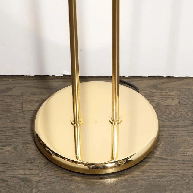 Modernist Polished Brass & Clear Glass "Estiluz" Floor Lamp by Leonardo Marelli For Sale - Image 11 of 13