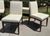 Mid Century Modern Dining Chairs Upholstered in White Leather, Set of 8.