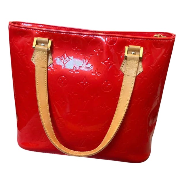 A 2001 Louis Vuitton Red Vernis Patent Leather Houston Tote Bag For Sale
