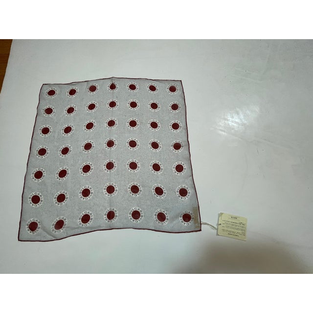 Textile BVLGARI Red Dot Logo Silk Scarf Bulgari For Sale - Image 7 of 12