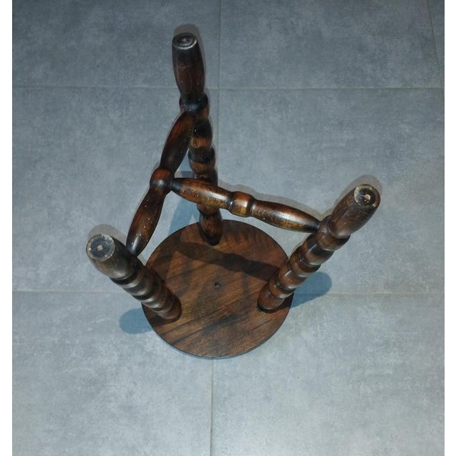 Wood Mid-Century Modern French Tripod Stool in Wood by Charles Dudouyt, 1940s For Sale - Image 7 of 18